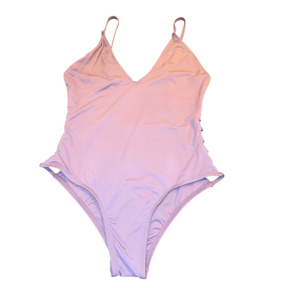 Dippin Daisys Womens Mauve Purple Side Cutout One Piece Swimsuit  Size M
